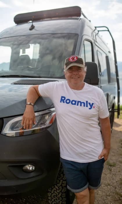 An early Roamly team member on the road